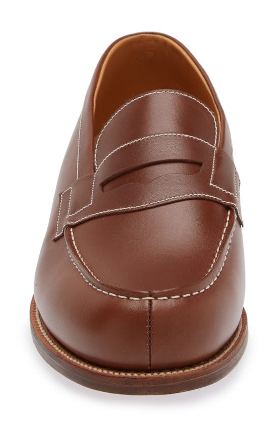 Shop Jm Weston 180 Penny Loafer In Brown