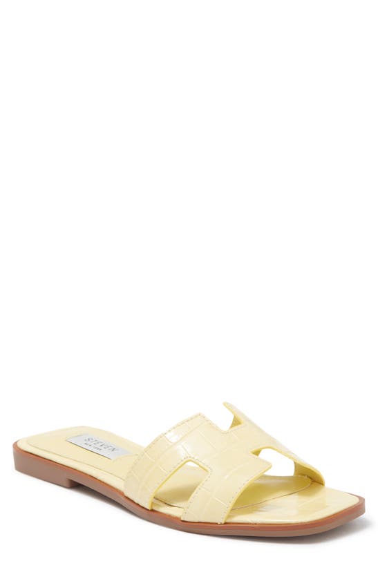 Steven New York Women's Hunnie Croc-embossed Slides In Yellow Croc
