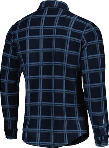 Men's Antigua Black/Gray Detroit Lions Ease Flannel Long Sleeve Button-Up  Shirt