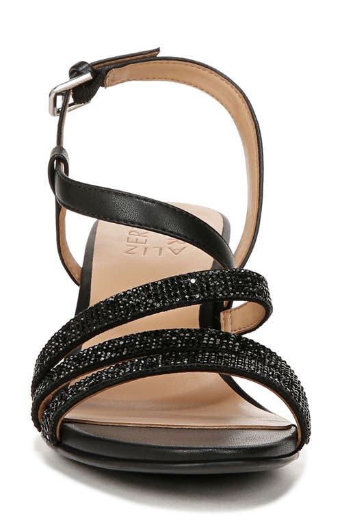 Naturalizer Bridget 4 Strappy Dress Sandals In Black Crystal Faux Leather