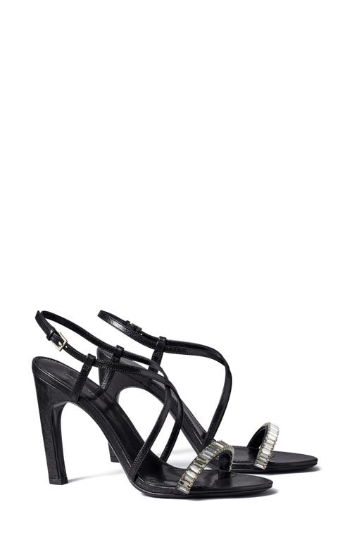 Tory Burch Crystal Strappy Sandal In Perfect Black/perfect Black