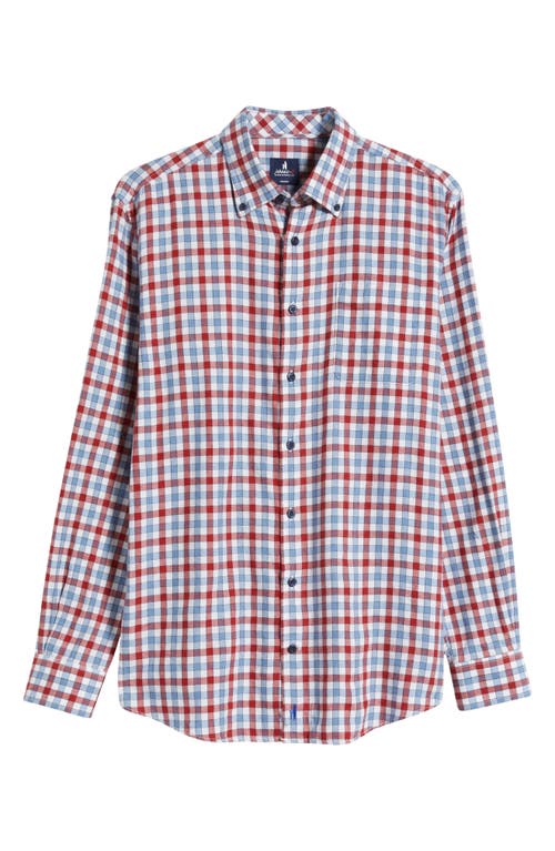 Shop Johnnie-o Millbank Check Button-down Shirt In Malibu Red