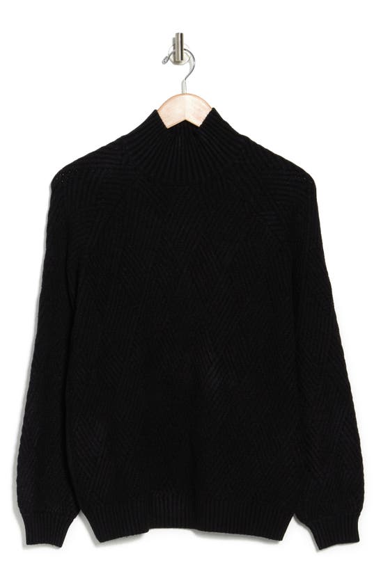 Cyrus Mock Neck Ribbed Sweater In Black | ModeSens