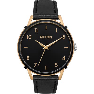 Nixon The Arrow Leather Strap Watch,