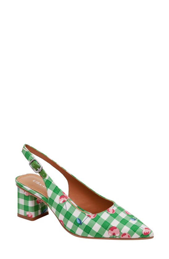 Lisa Vicky Zee Pointed Toe Slingback Pump In Green Cherry