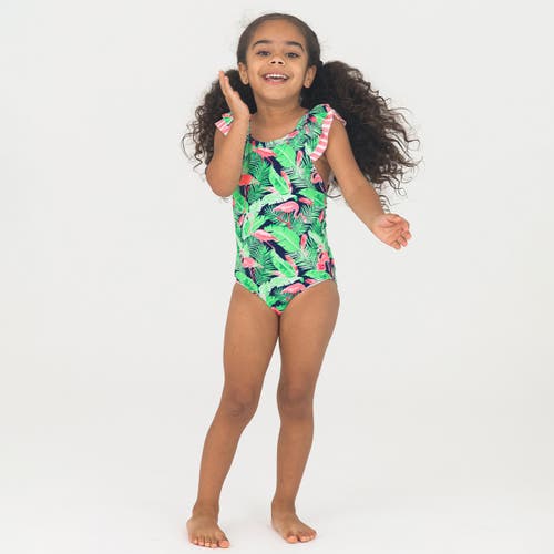 Shop Rufflebutts Toddler Girls V-back One Piece In Flamingo Frenzy