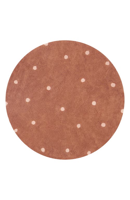 Lorena Canals Kids' Wasahable Round Dot Play Rug in Chestnut Rose at Nordstrom