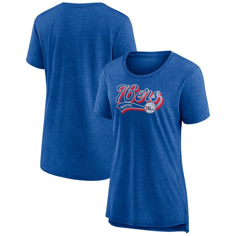 Shop Fanatics Branded Heather Royal Philadelphia 76ers League Leader Tri-blend T-shirt