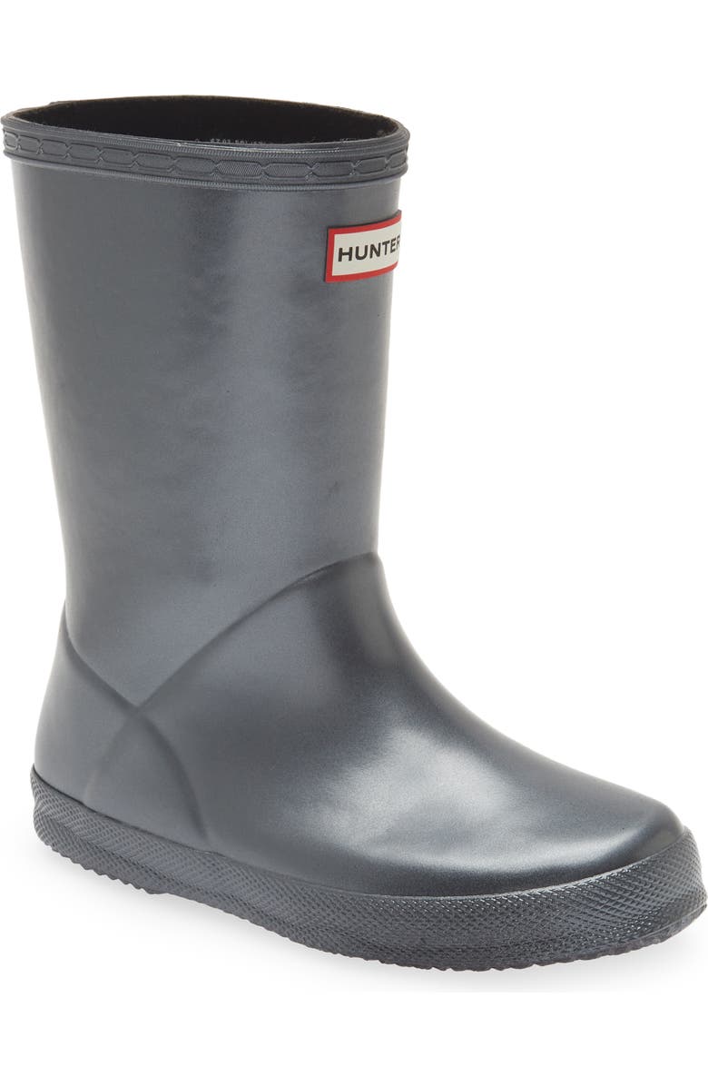 Hunter First Classic Nebula Waterproof Rain Boot, Main, color, Black