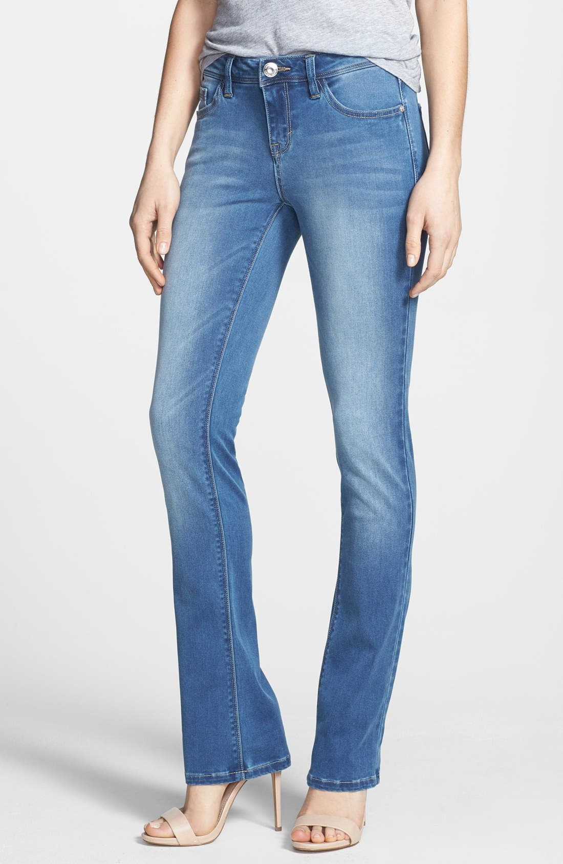 kensie Skinny Bootcut Jeans (Black Metal) Nordstrom