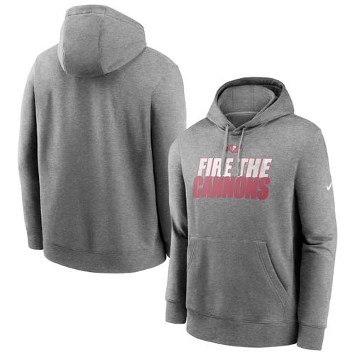 Men's Nike Heathered Pewter Tampa Bay Buccaneers Fan Gear Local Club Pullover Hoodie in Heather Charcoal