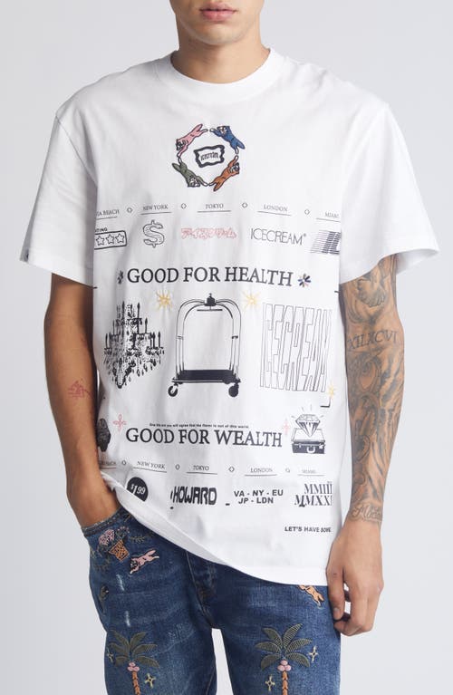 Shop Icecream St. Tropez Oversize Cotton Graphic T-shirt In White