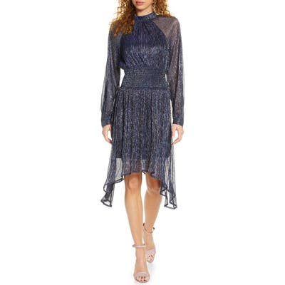 Foxiedox Tazanna Shimmer Stripe Long Sleeve Cocktail Dress, Black