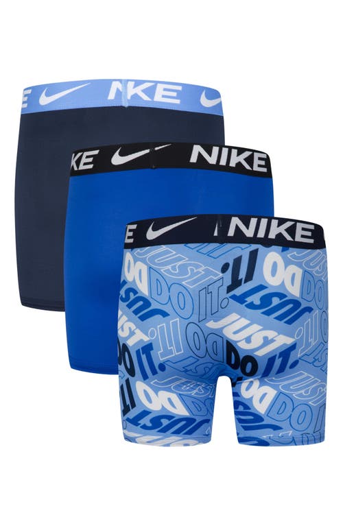 Shop Nike Kids' Assorted 3-pack Micro Essentials Boxer Briefs In White/university Blue