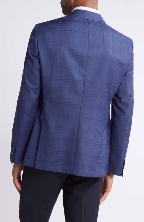 Shop Hugo Boss Boss Hutson Plaid Virgin Wool Sport Coat In Navy