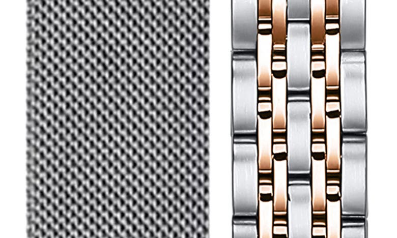 Shop The Posh Tech Assorted 2-pack Stainless Steel Apple Watch® Watchbands In Rose Gold / Starburst