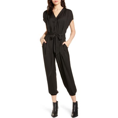 All In Favor V-Neck Jumpsuit, Black