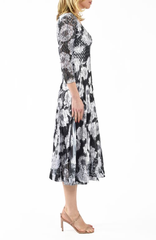 Shop Komarov Charmeuse & Chiffon A-line Dress In Chrysanthemum