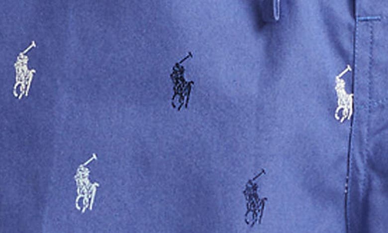 Shop Polo Ralph Lauren Print Cotton Drawstring Pajama Pants In Blue
