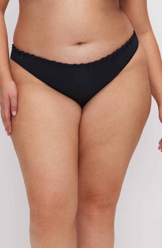 Shop Good American Whipstitch Bikini Bottoms In Black001