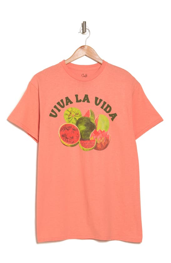 Shop Philcos Frida Khalo Viva La Vida Graphic T-shirt In Terracotta
