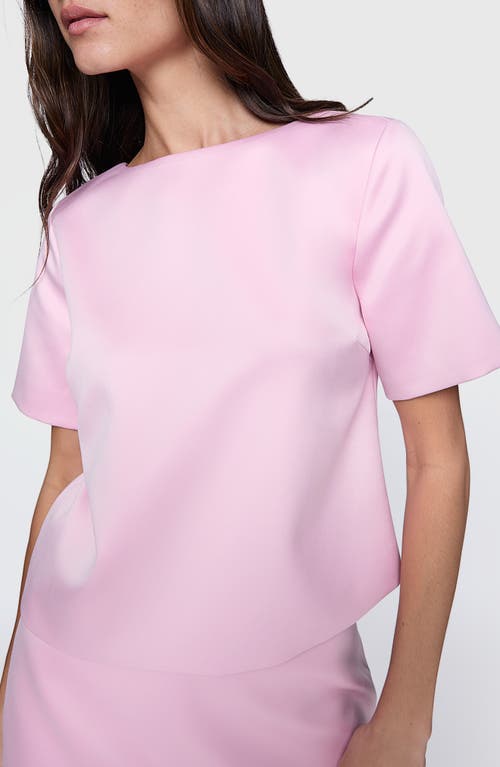 Rebecca Minkoff Wren Chain Short Sleeve Satin Top in Blush 