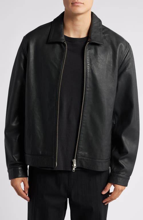 Wax London Kendal Leather Jacket in Black 