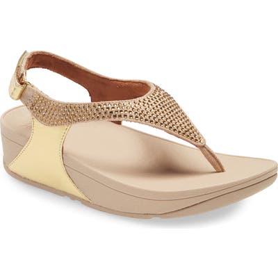 Fitflop Skylar Embellished Sandal, Metallic