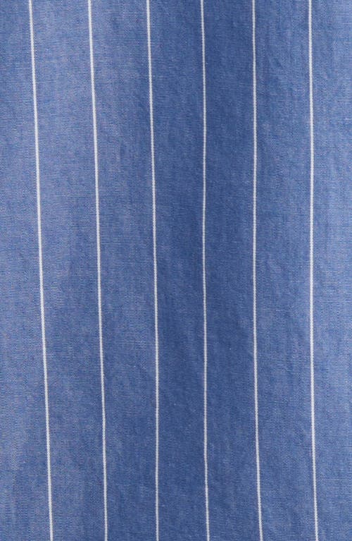 Shop Elwood Pinstripe Short Sleeve Button-up Work Shirt In Cobalt