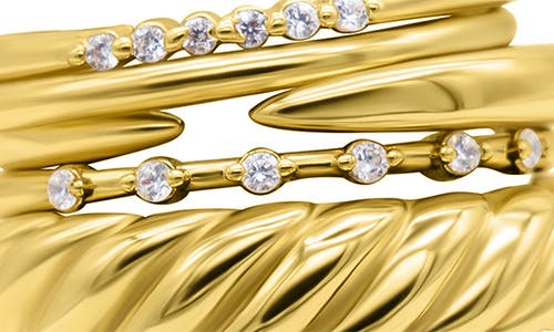 Adornia Set Of 5 Mixed Cz Stackable Rings In Gold