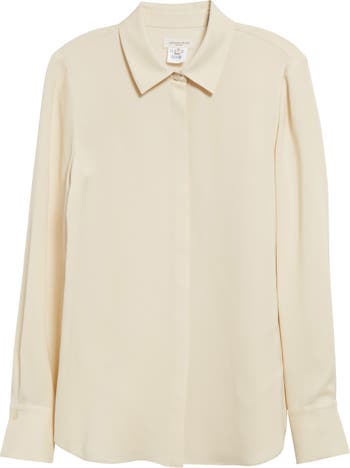 Lafayette 148 New York Scottie Silk Button-Up Blouse