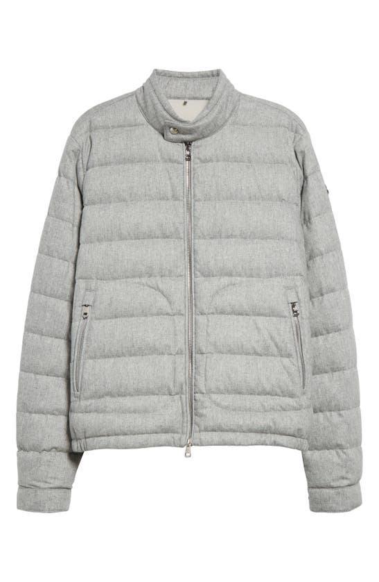 Shop Moncler Acorus Down Jacket In Pale Gray Melange