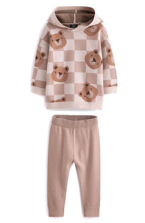 NEXT NEXT KIDS' TEDDY CHECK HOODIE & SWEATER LEGGINGS SET