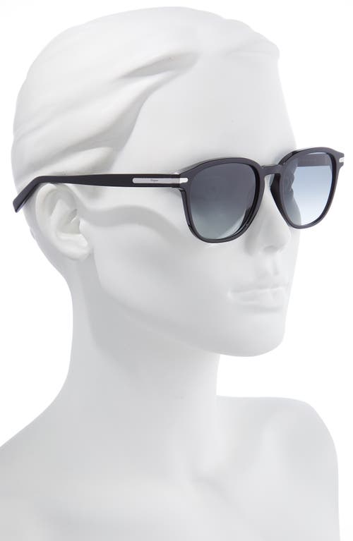 Shop Ferragamo Timeless 53mm Rectangular Sunglasses In Black/blue Gradient