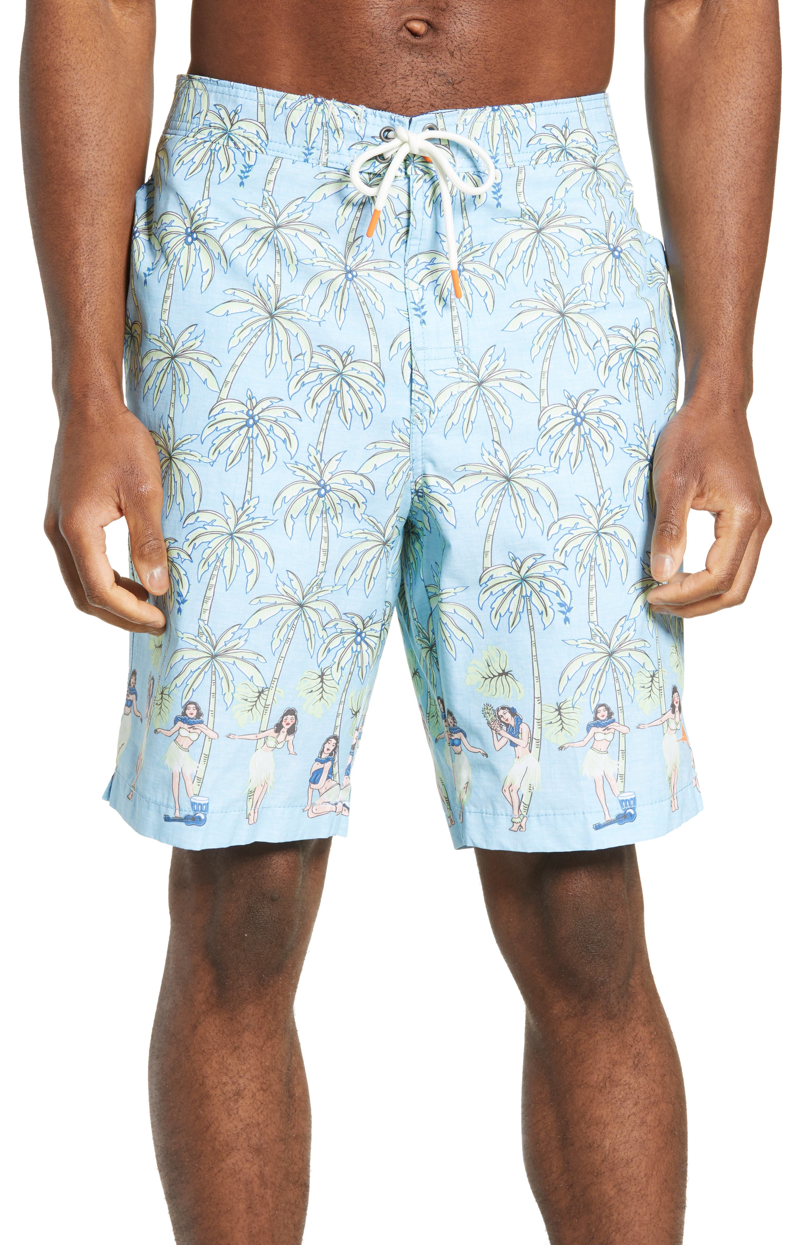 Tommy Bahama Baja Luau Groove Classic Fit Swim Trunks, Blue