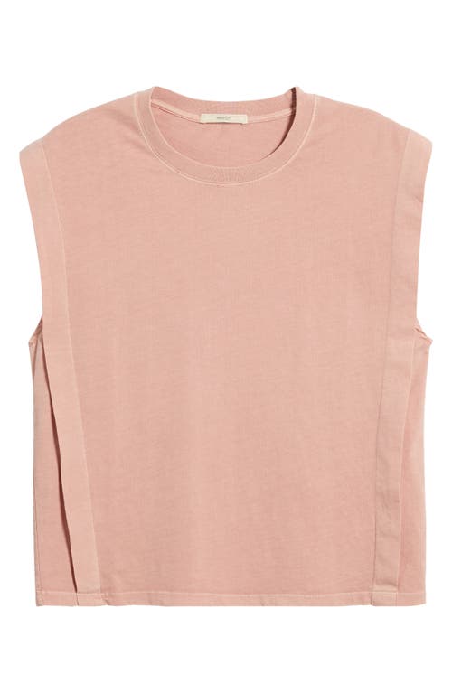 SESSÙN Orlando Pleat Shoulder Sleeveless T-Shirt in Rose Darles
