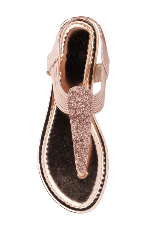 New York And Company Freya T-strap Flat Sandal In Rose Gold
