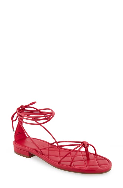 Shop Aerosoles Jacky Ankle Tie Sandal In Racing Red Pu Leather