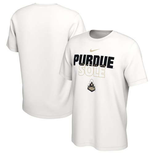 Nike White Purdue Boilermakers 2023 On Court Bench T-Shirt