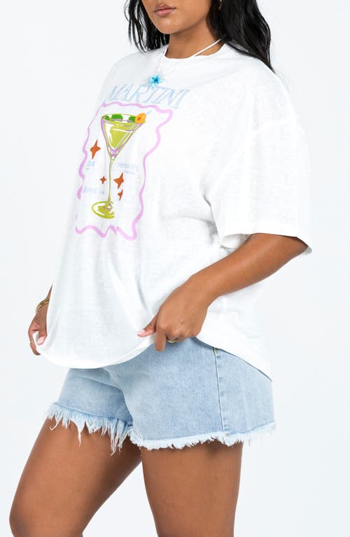 Shop Princess Polly Martini Oversize Graphic T-shirt In White