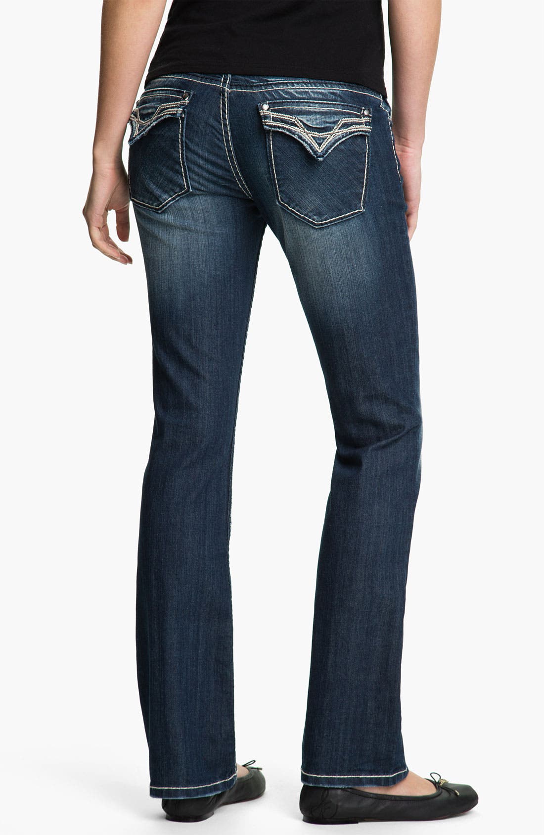 Vigoss Embroidered Pocket Bootcut Jeans (Juniors) Nordstrom