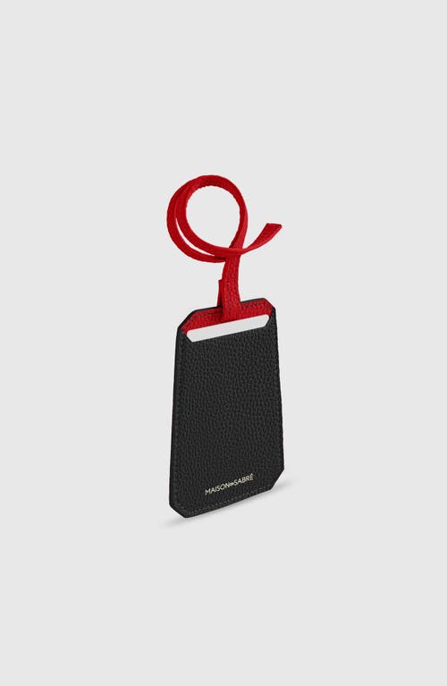 Maison De Sabre Leather Luggage Tag In Rouge Noir