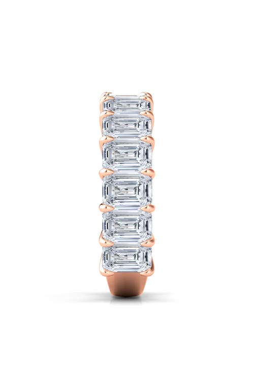 Hautecarat Emerald Cut Lab Created Diamond Eternity Ring In Rose Gold