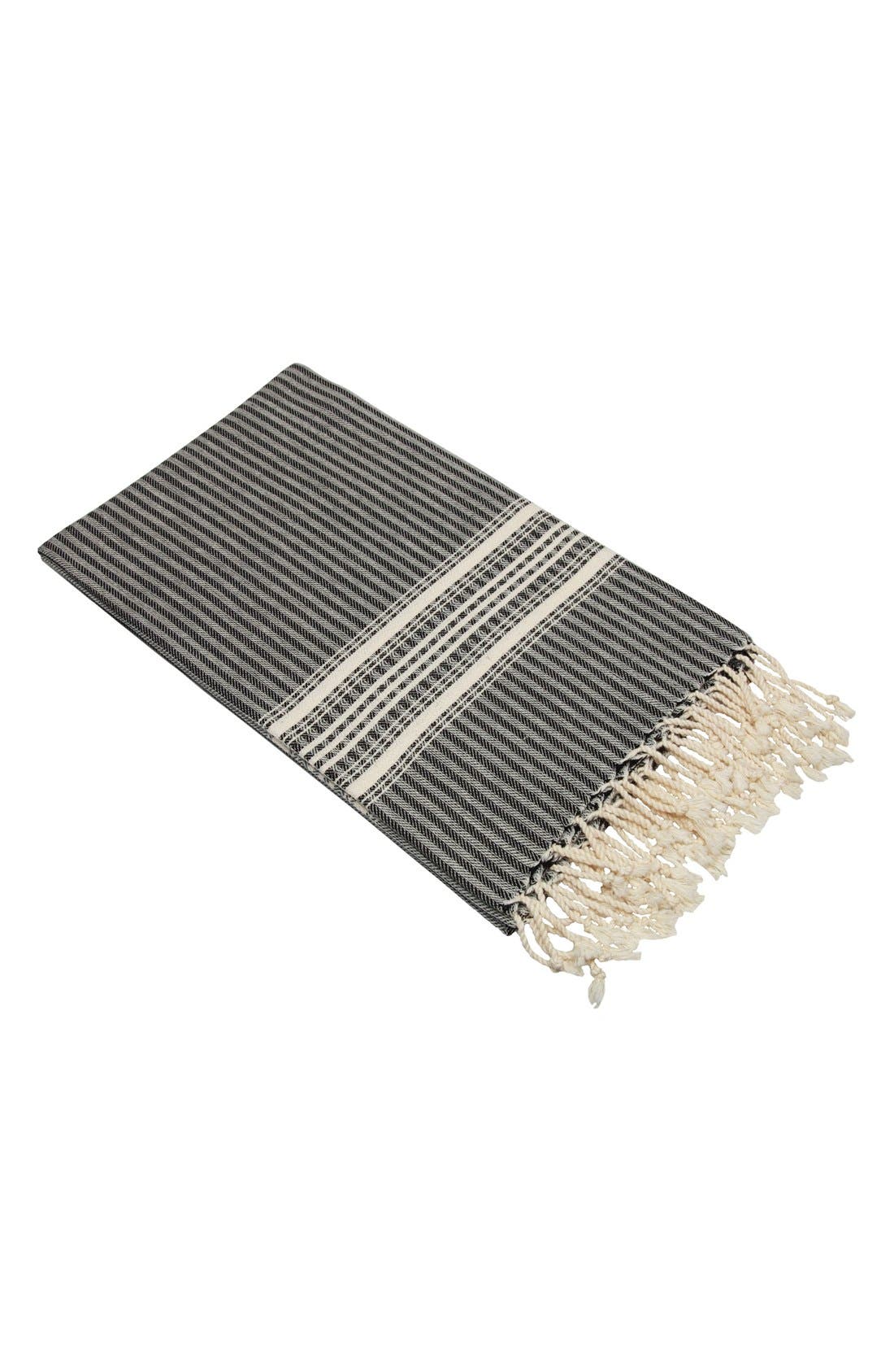 LINUM HOME 100 Turkish Cotton Luxe Herringbone Pestemal Beach Towel