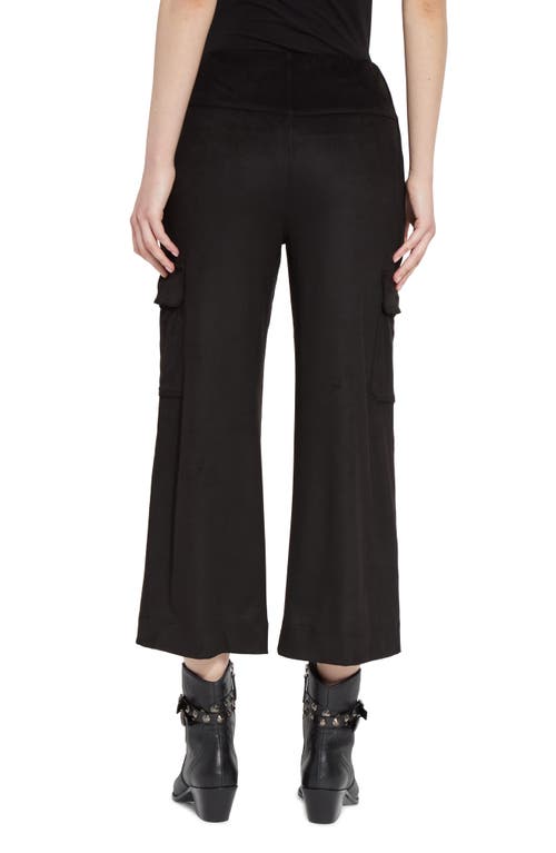 Shop Lyssé Anita Faux Suede Crop Cargo Pants In Black