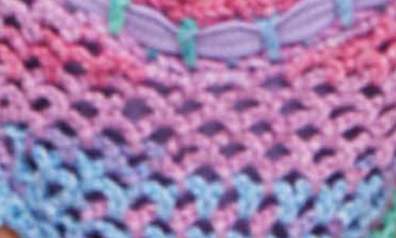 Shop Capittana Kendall Crochet Trim Bikini Bottoms In Coral Multicolor