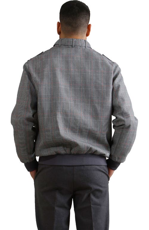 Shop Members Only Anderson Glen Plaid Iconic Racer Jacket In Grey Print