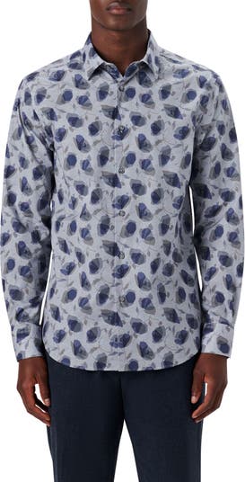 Bugatchi Julian Shaped Fit Floral Stretch Button-Up Shirt