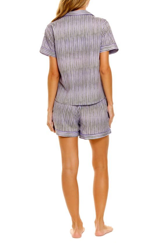 Shop The Lazy Poet Emma Seagrass & Waves Cotton Short Pajamas In Purple