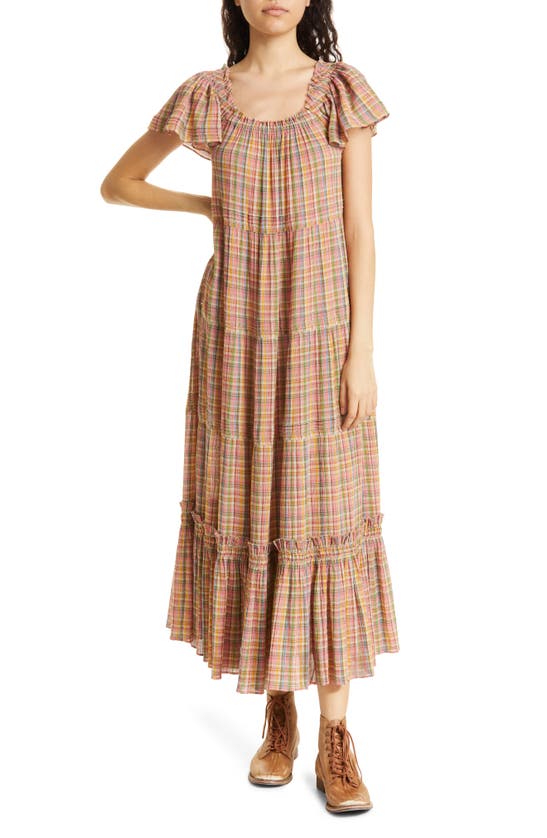 THE GREAT THE GREAT. THE NIGHTINGALE PLAID COTTON MAXI DRESS